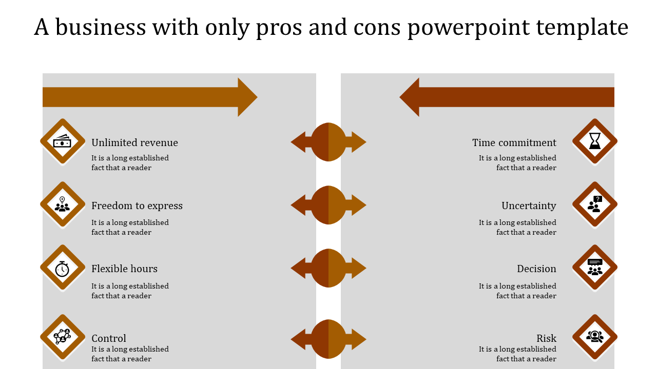 pros and cons powerpoint template-orange